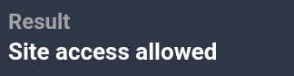Visit history: Site access allowed