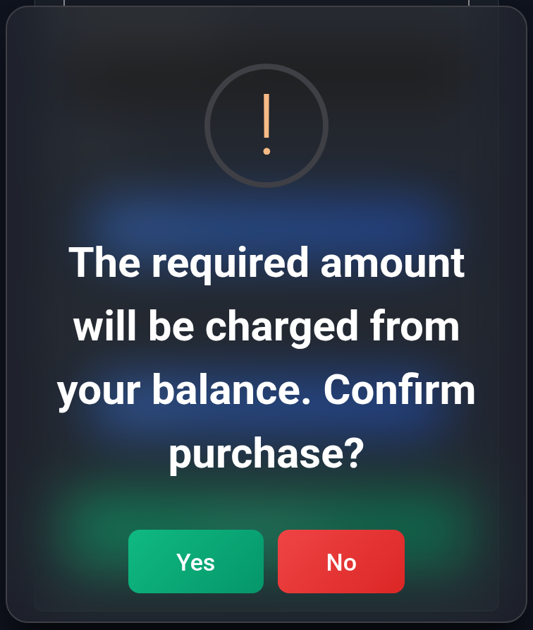 Original balance charge confirmation for a one-time User-Agent order