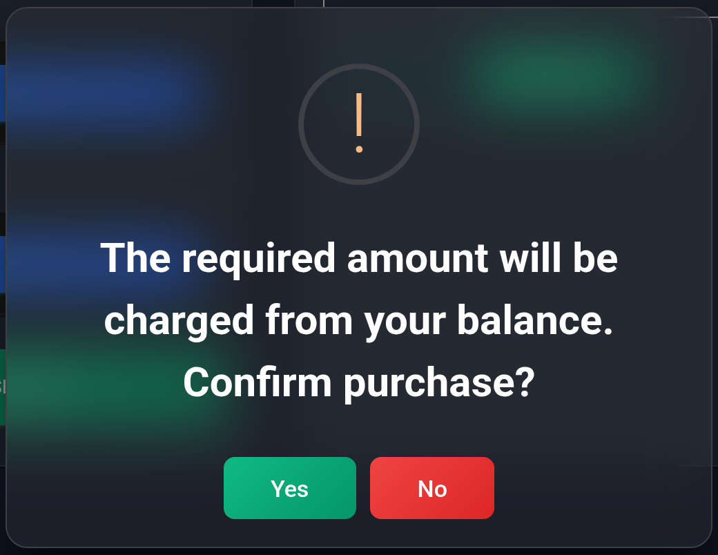Original balance charge confirmation for a one-time User-Agent order