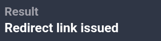 Visit history: Redirect link issued