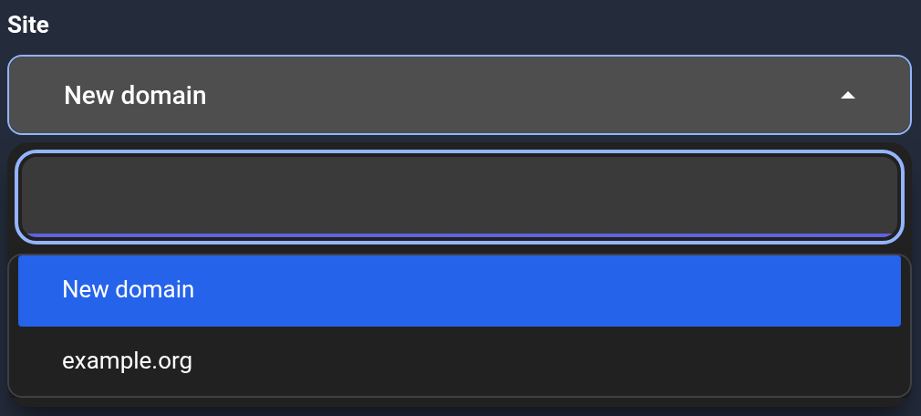 Choose a new or existing domain