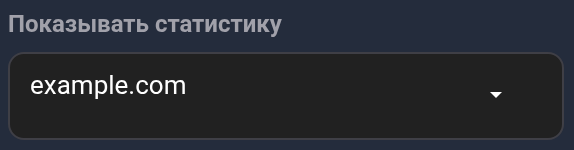 Показывать статистику: выбран домен example.com